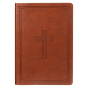 Saddle Tan Faux Leather Super Giant Print King James Version Bible