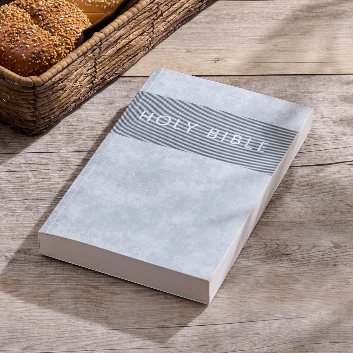 Silver-Gray Damask Softcover King James Version Outreach Bible