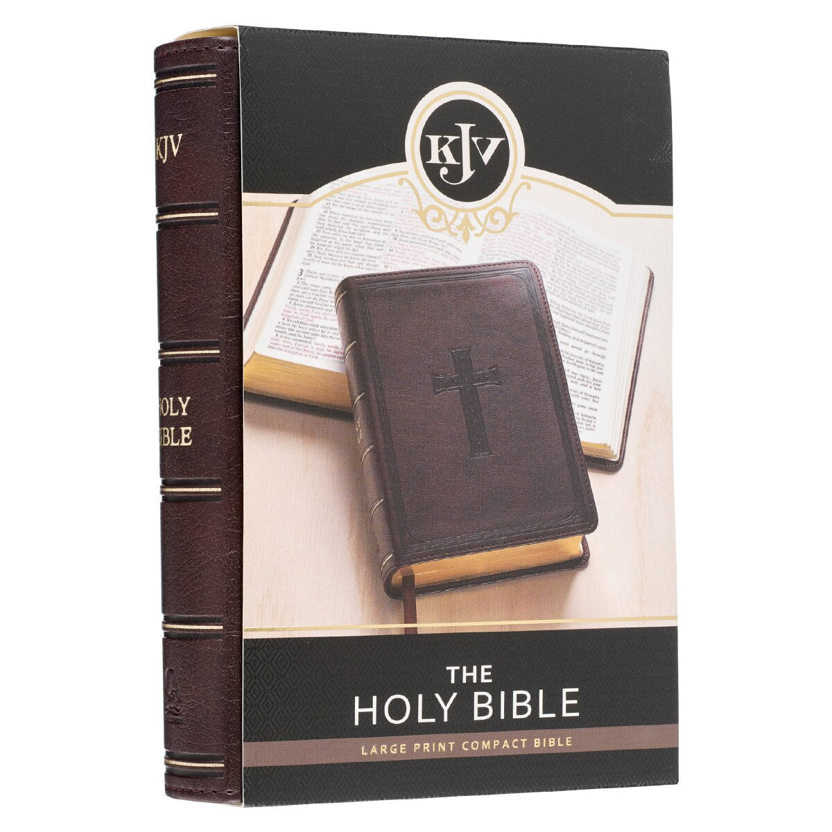 Dark Brown Faux Leather Large Print Compact King James Version Bible