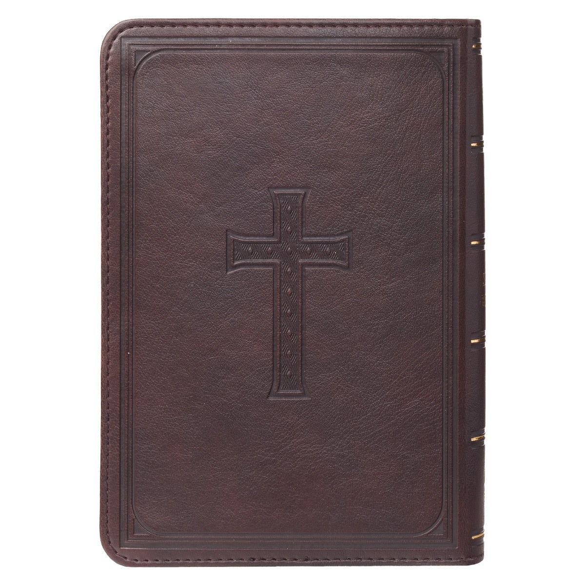 Dark Brown Faux Leather Large Print Compact King James Version Bible