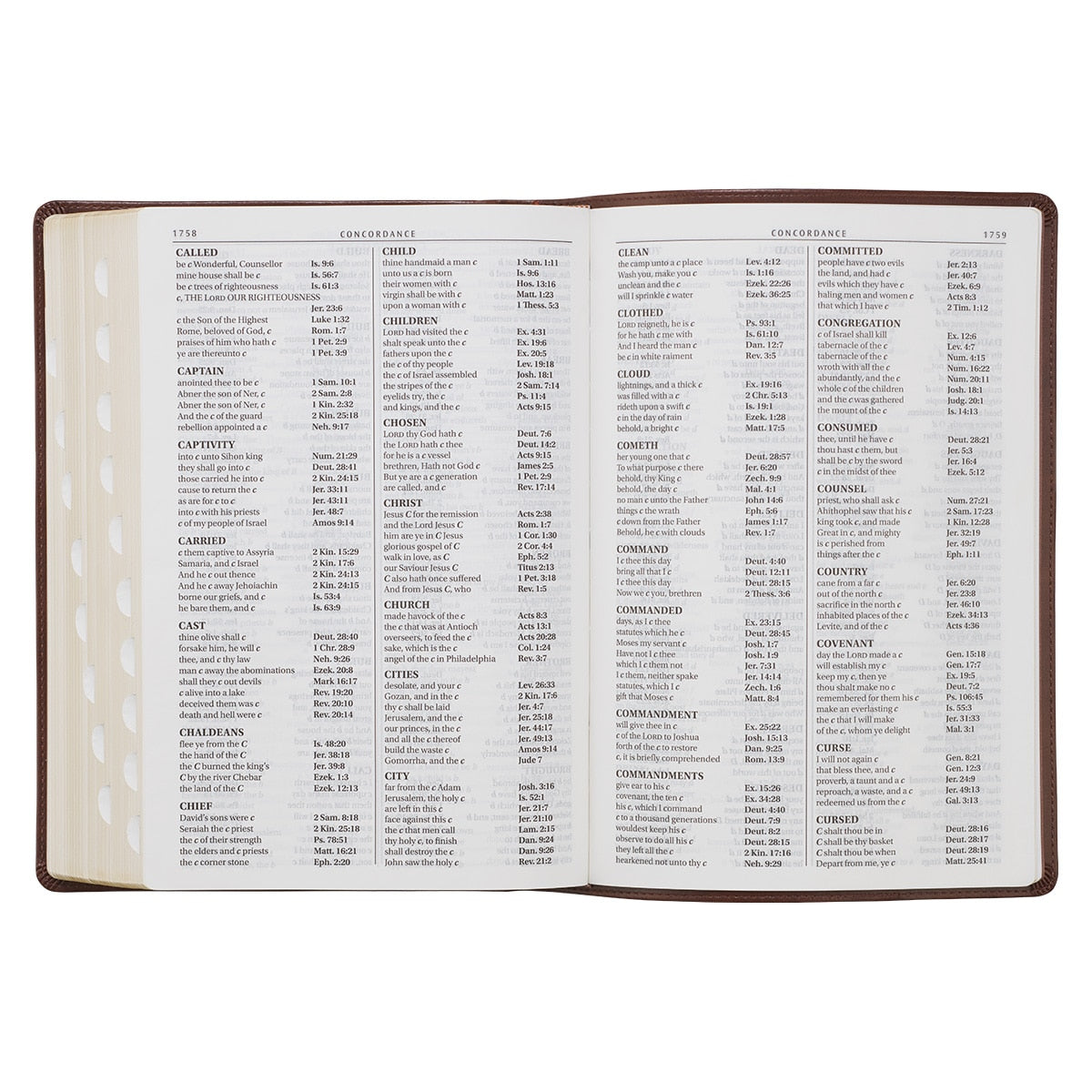 Chestnut Brown Faux Leather Super Giant Print King James Version Bible with Thumb Index