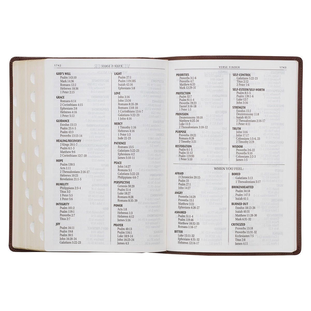 Chestnut Brown Faux Leather Super Giant Print King James Version Bible with Thumb Index