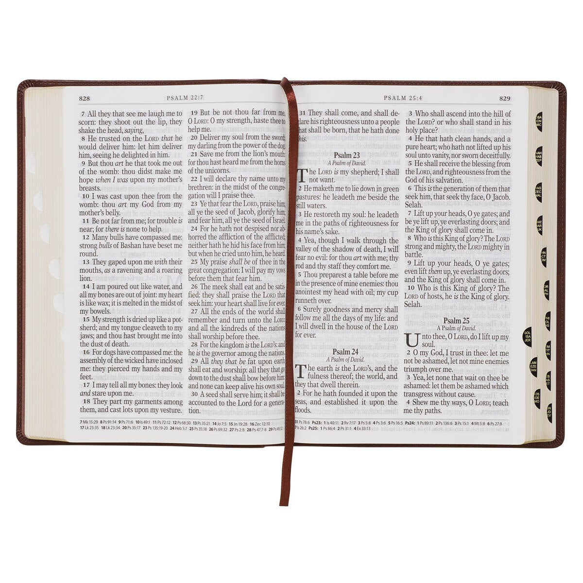 Chestnut Brown Faux Leather Super Giant Print King James Version Bible with Thumb Index
