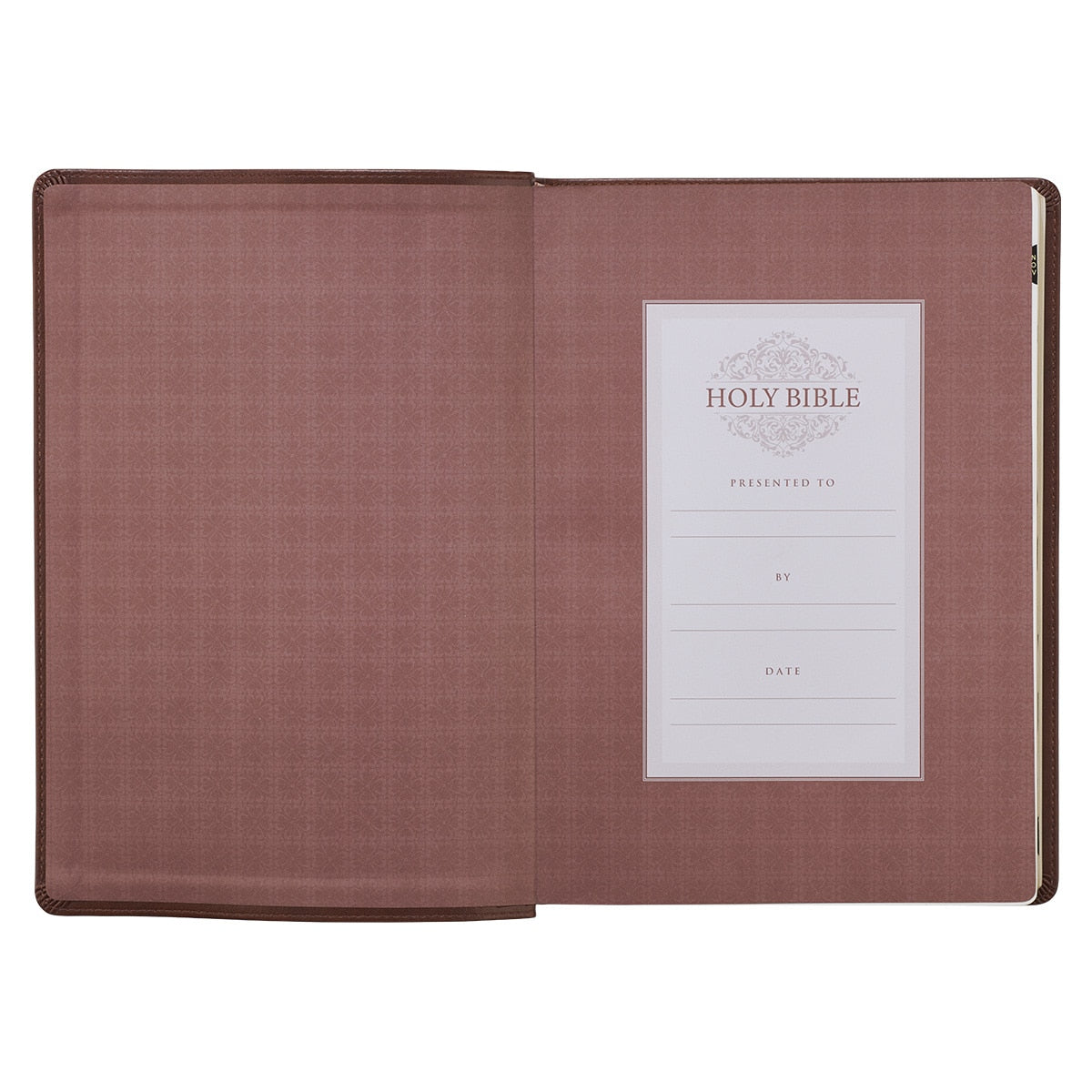 Chestnut Brown Faux Leather Super Giant Print King James Version Bible with Thumb Index