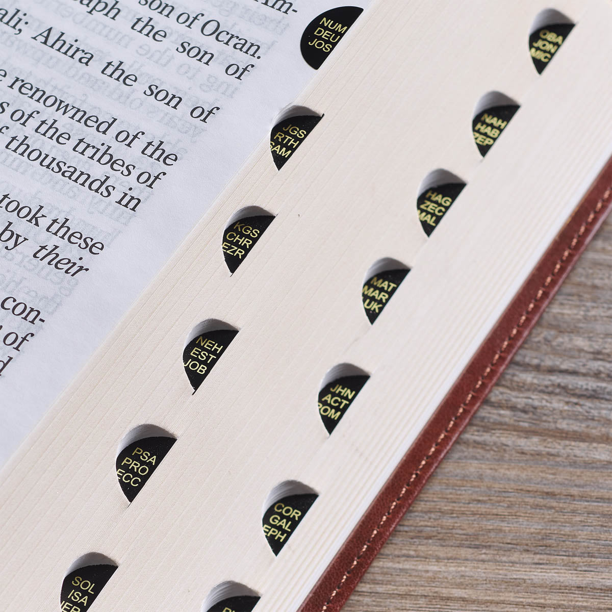 Chestnut Brown Faux Leather Super Giant Print King James Version Bible with Thumb Index