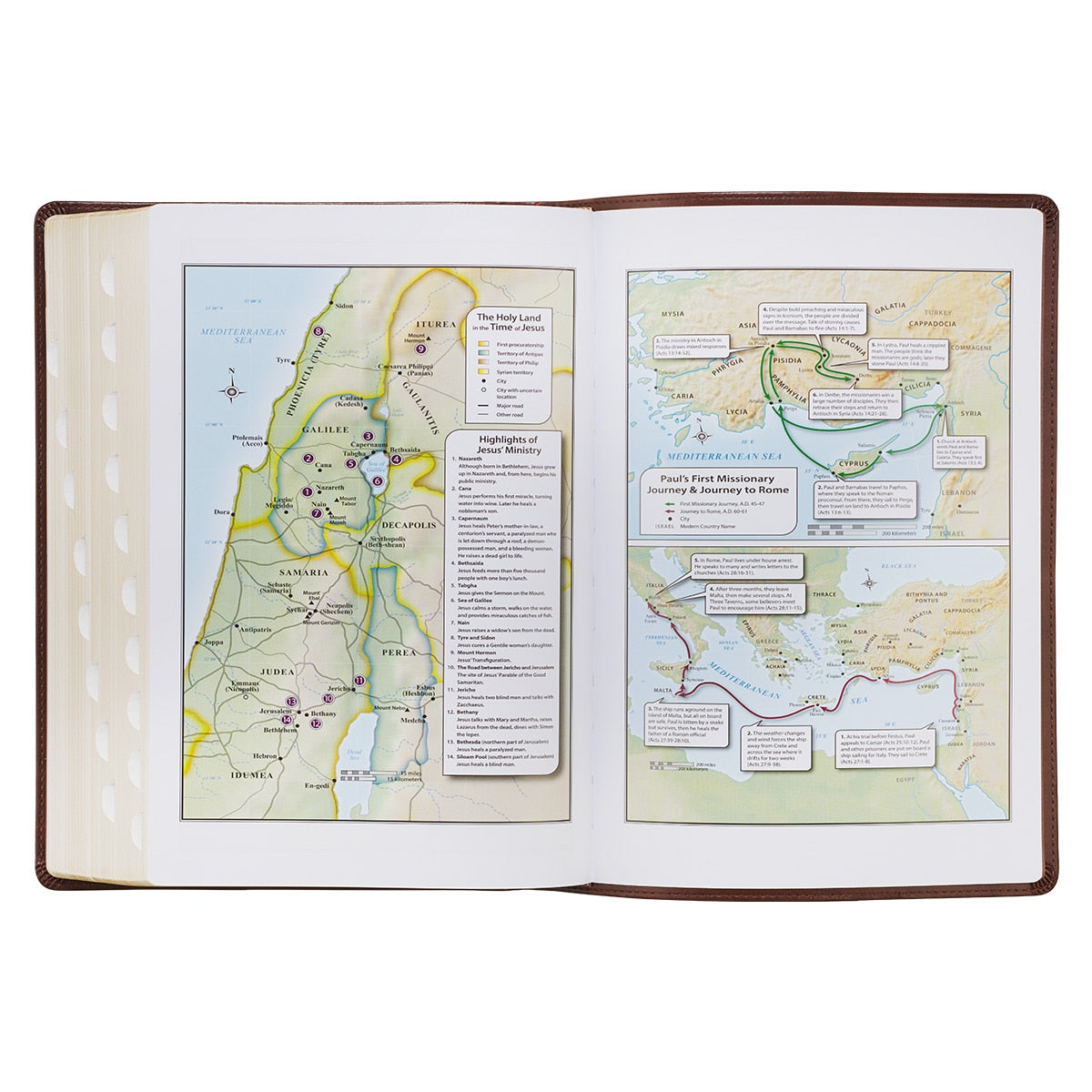 Chestnut Brown Faux Leather Super Giant Print King James Version Bible with Thumb Index