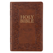 Medium Brown King James Version Deluxe Gift Bible with Thumb Index