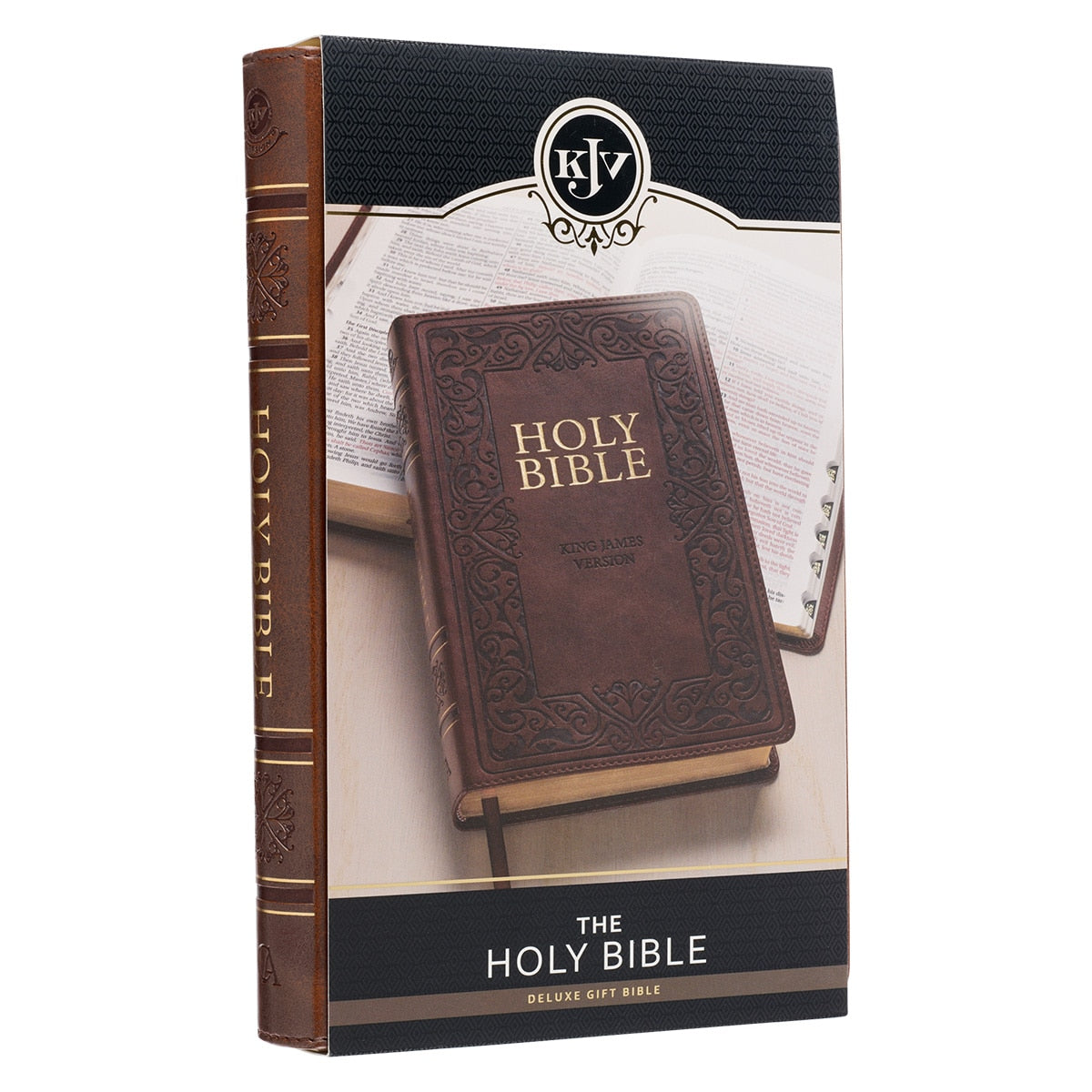Medium Brown King James Version Deluxe Gift Bible with Thumb Index