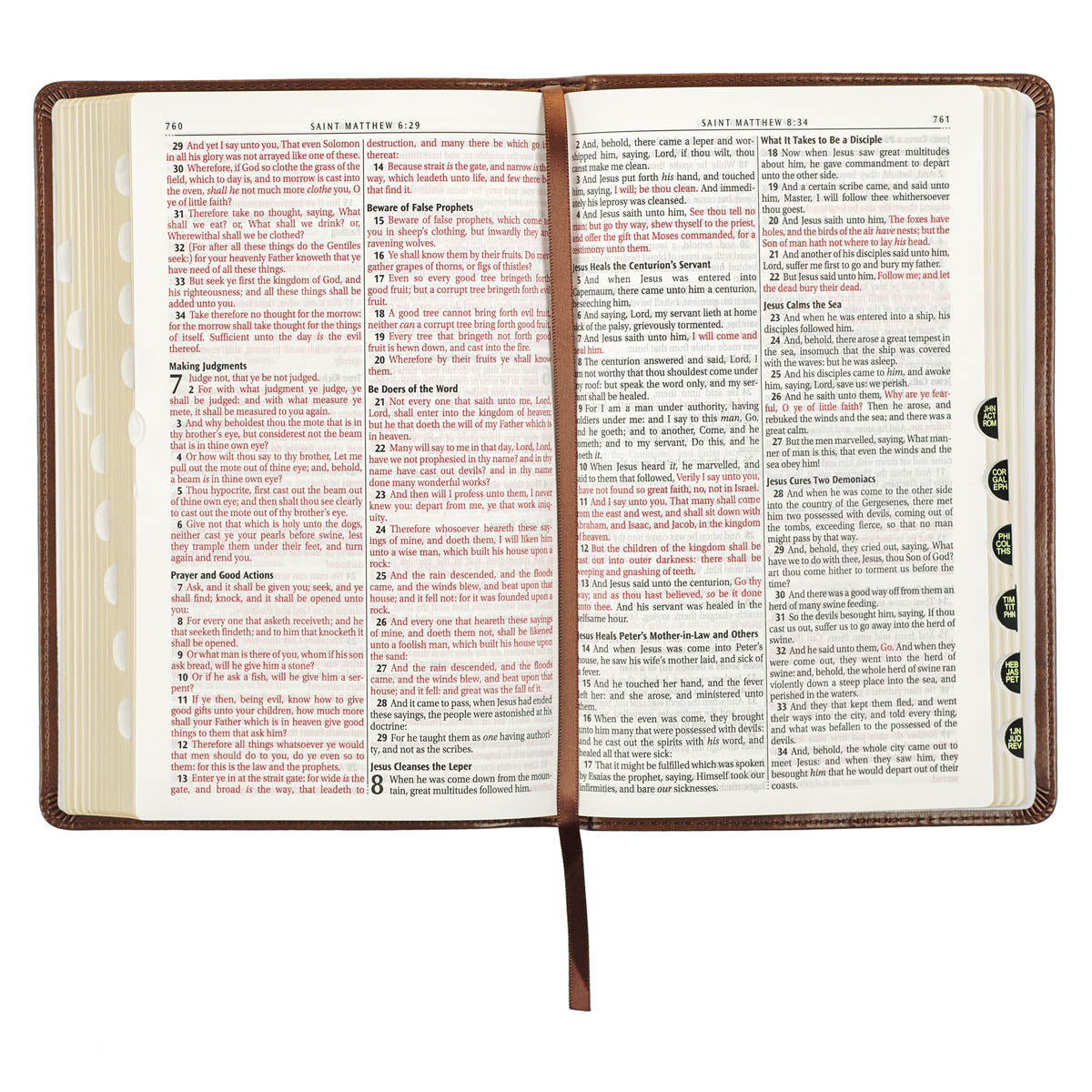 Medium Brown King James Version Deluxe Gift Bible with Thumb Index