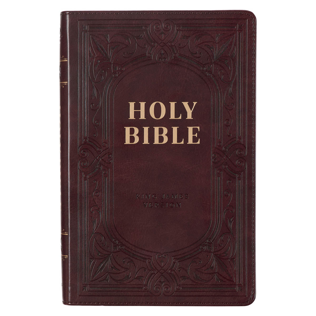 Dark Brown Faux Leather King James Version Deluxe Gift Bible with Thumb Index