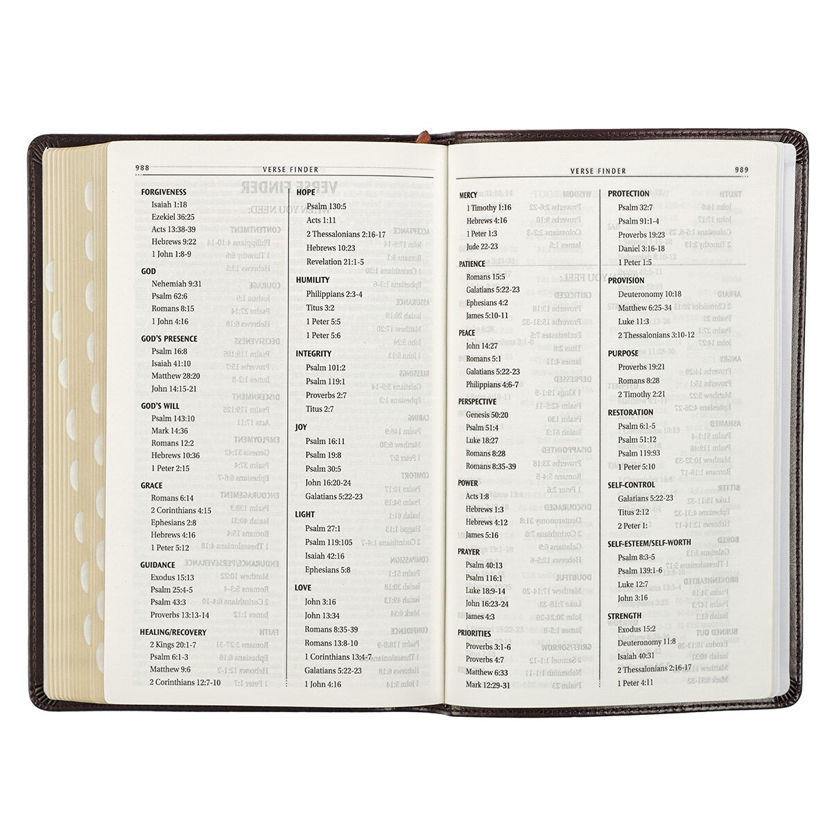 Dark Brown Faux Leather King James Version Deluxe Gift Bible with Thumb Index