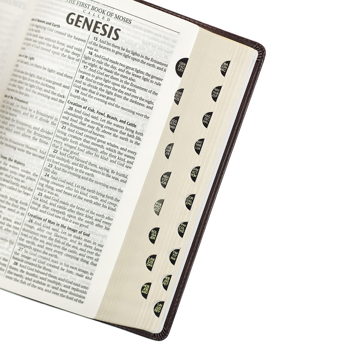 Dark Brown Faux Leather King James Version Deluxe Gift Bible with Thumb Index