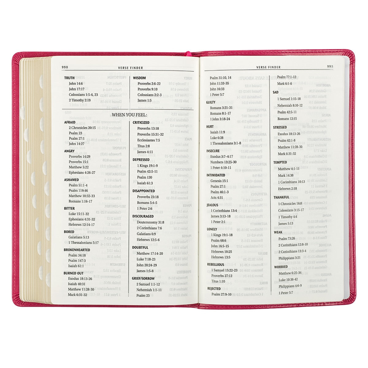 Pink Faux Leather King James Version Deluxe Gift Bible with Thumb Index