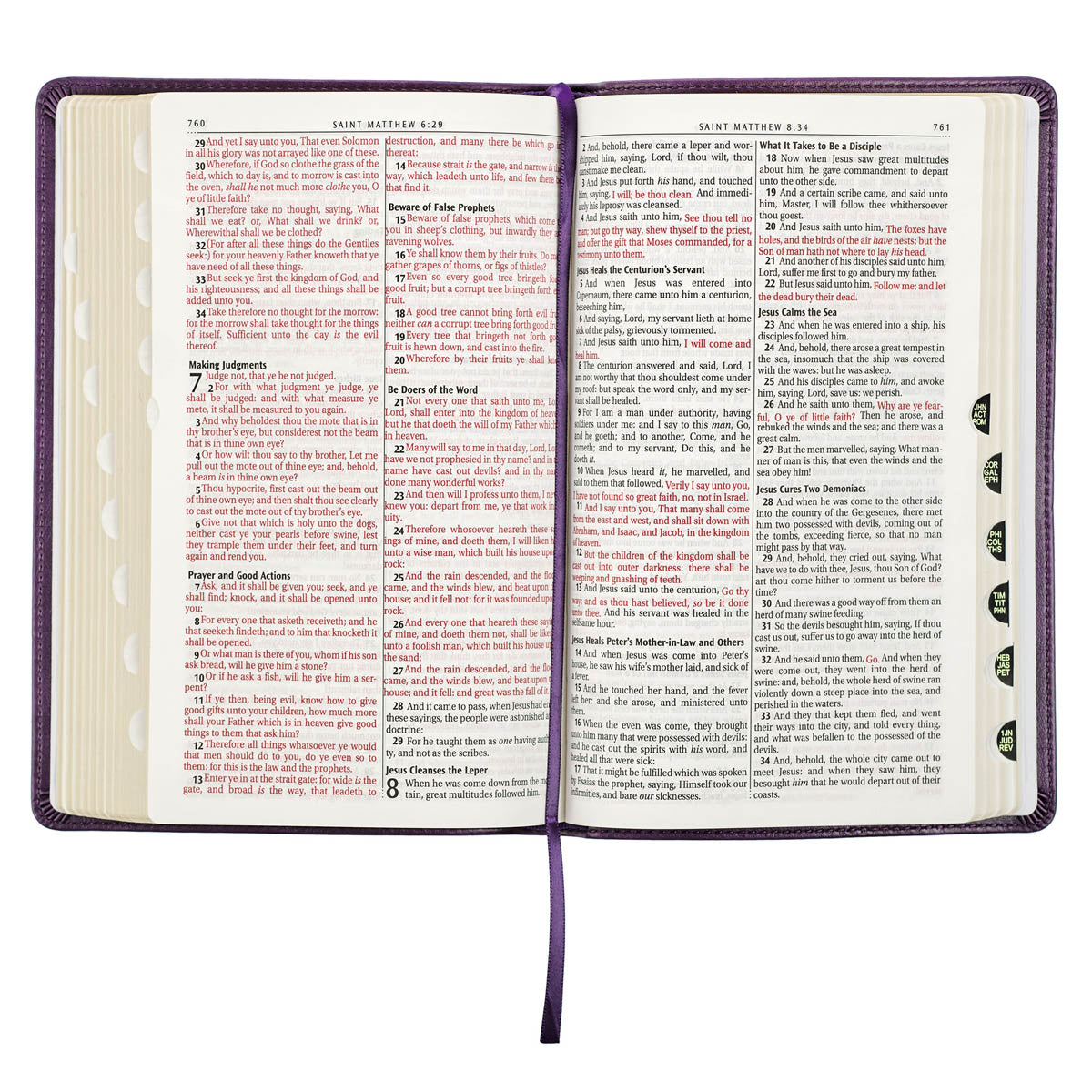 Purple Faux Leather King James Version Deluxe Gift Bible with Thumb Index