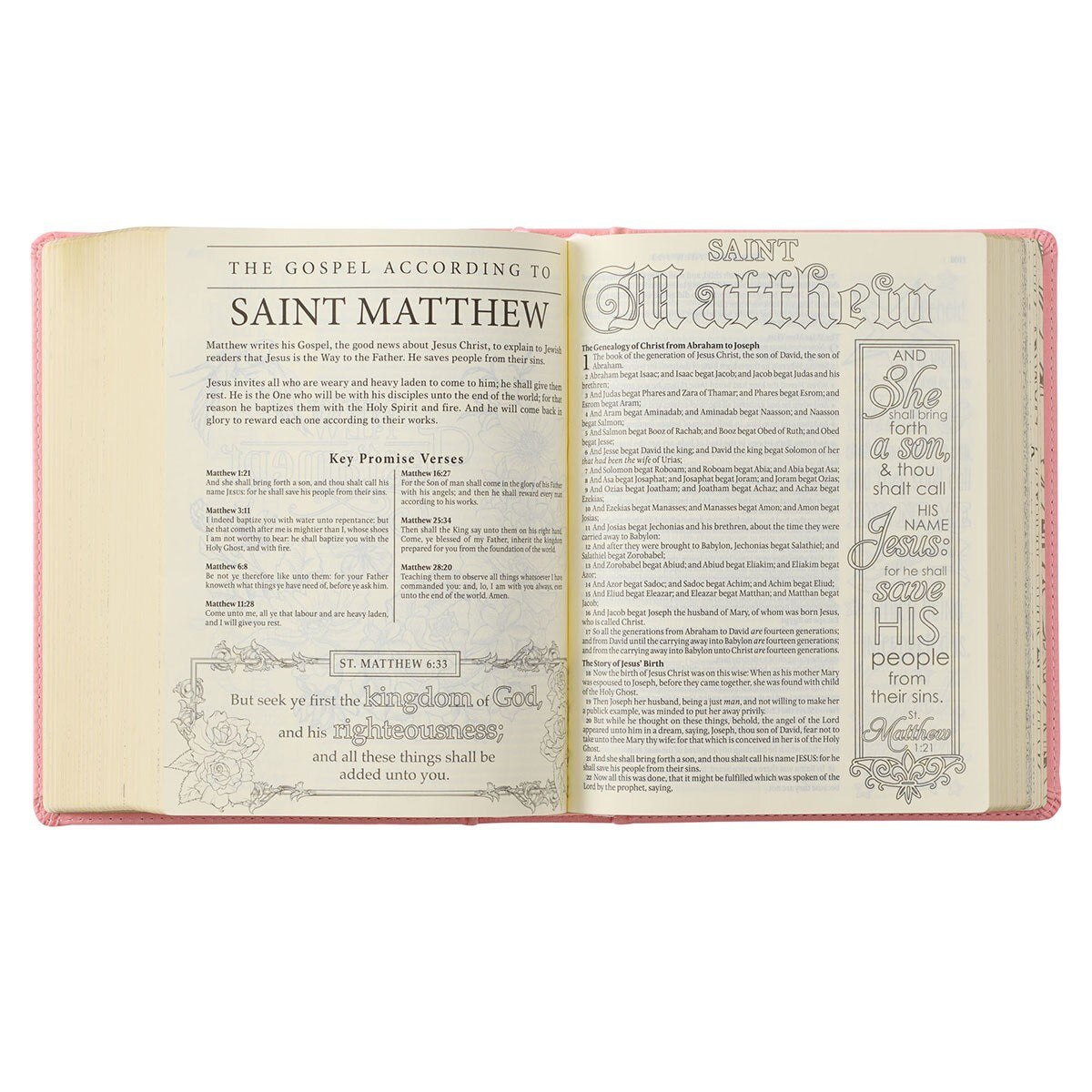 Pink Hardcover Faux Leather KJV My Promise Bible