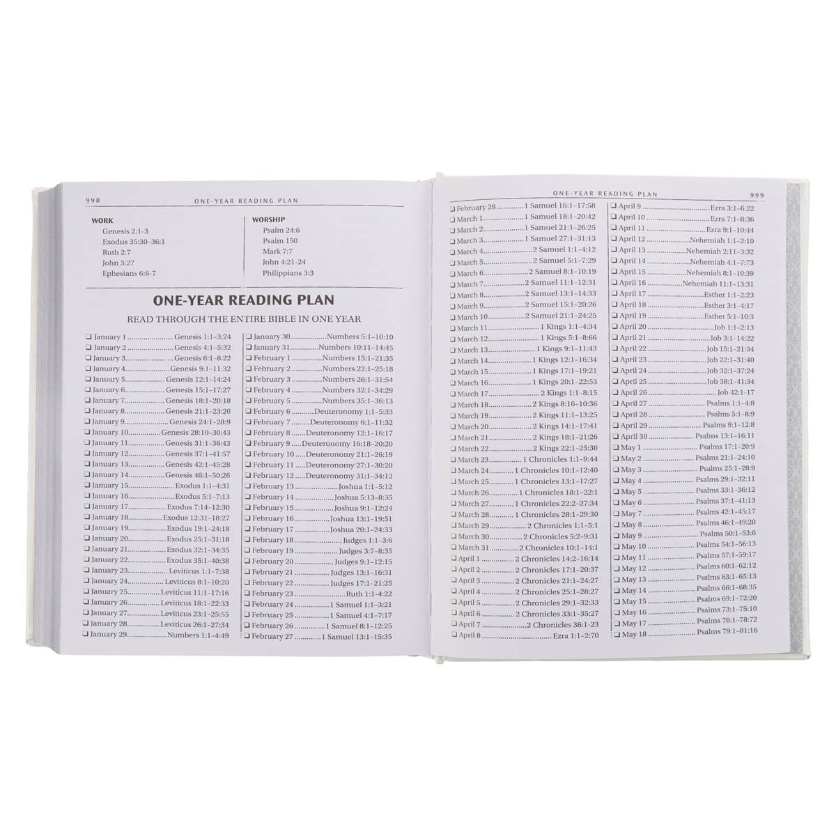 White Faux Leather King James Version Family Bible