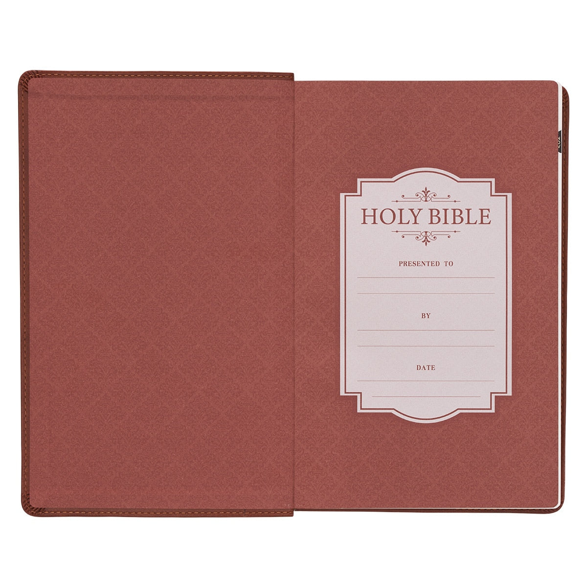 Saddle Tan Faux Leather Giant Print Standard-size King James Version Bible with Thumb Index