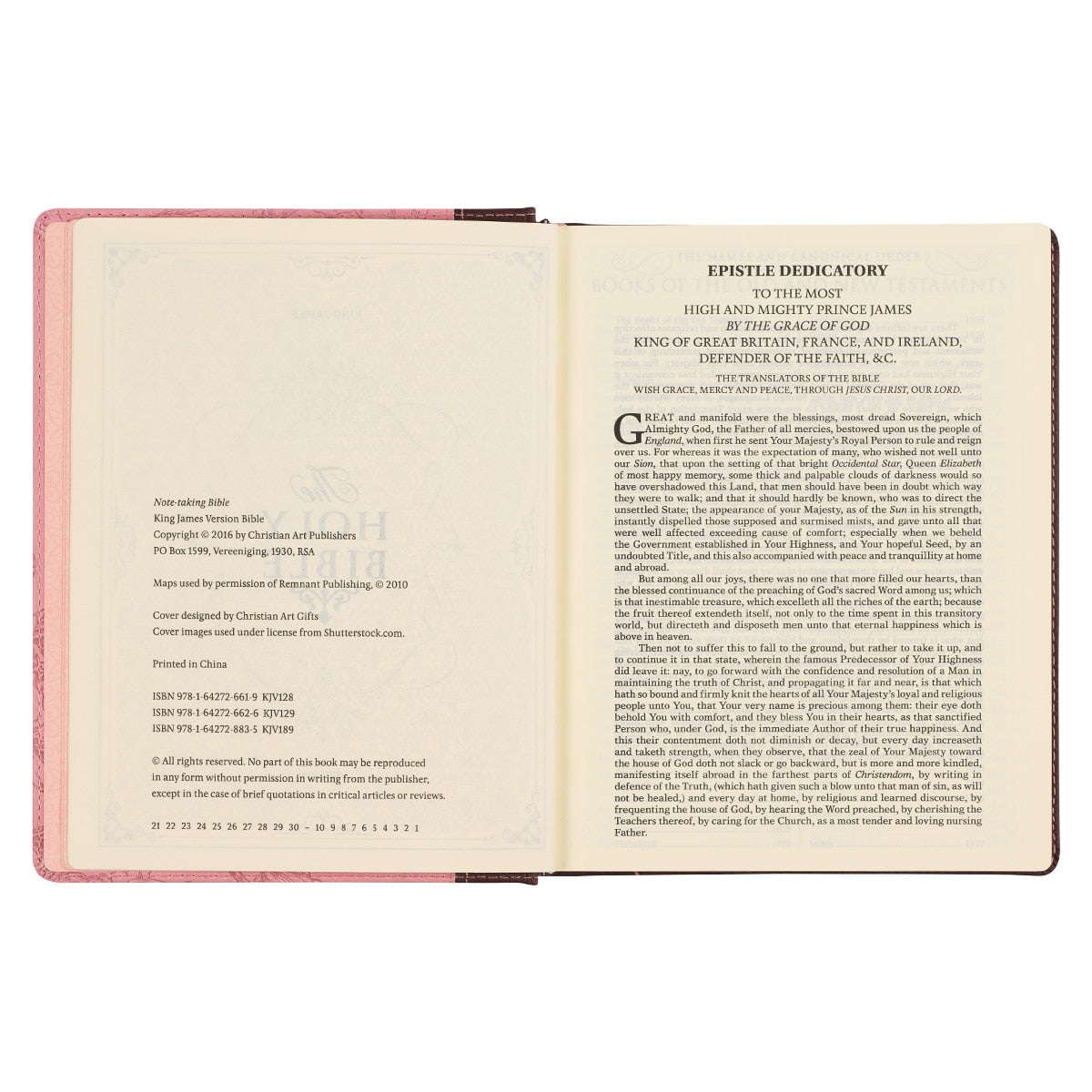 Brown and Pink Faux Leather Hardcover Note-taking Bible