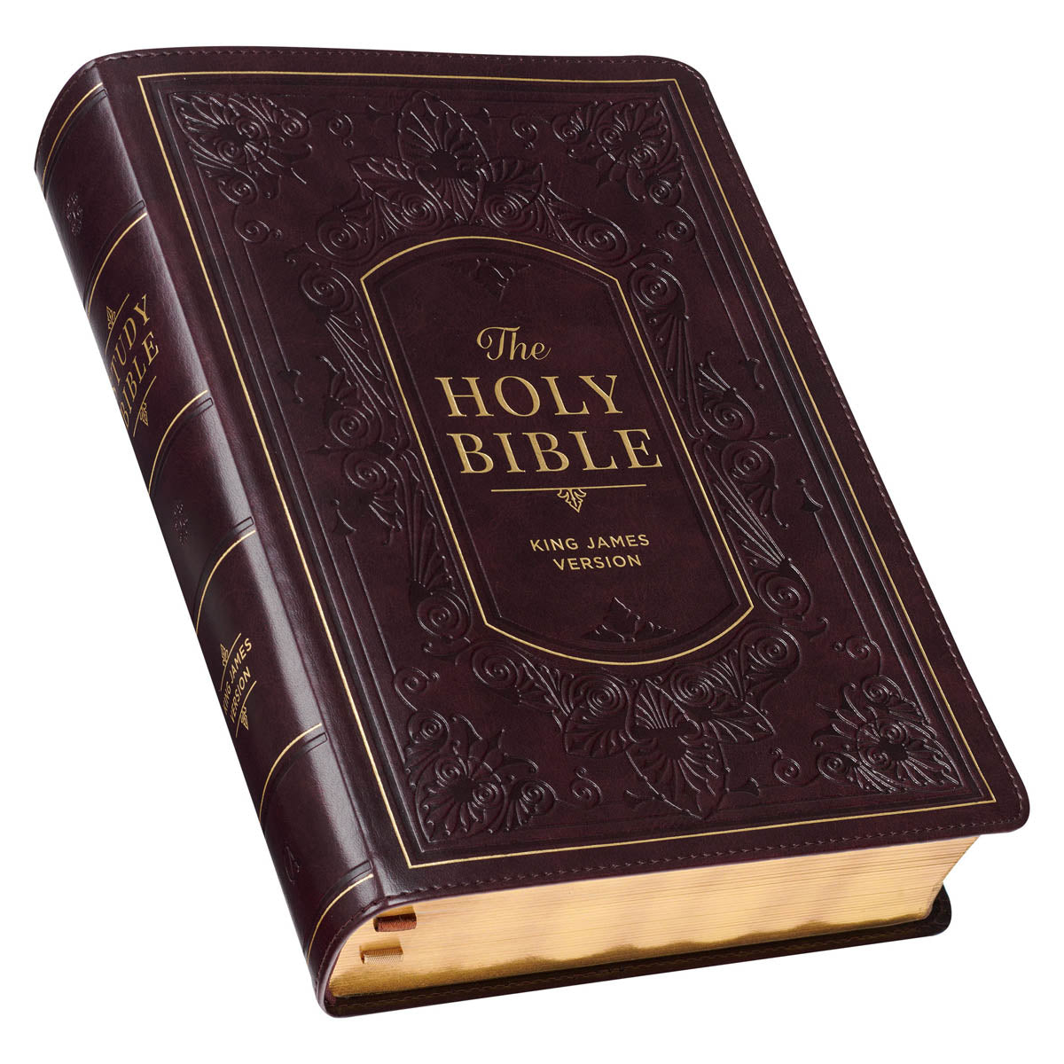 Burgundy Faux Leather King James Version Study Bible with Thumb Index
