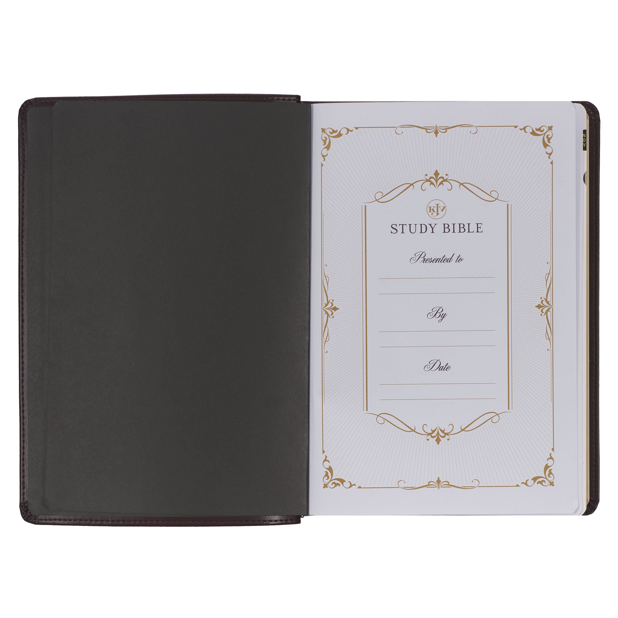 Burgundy Faux Leather King James Version Study Bible with Thumb Index