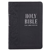 Black Faux Leather Large Print Compact King James Version Bible