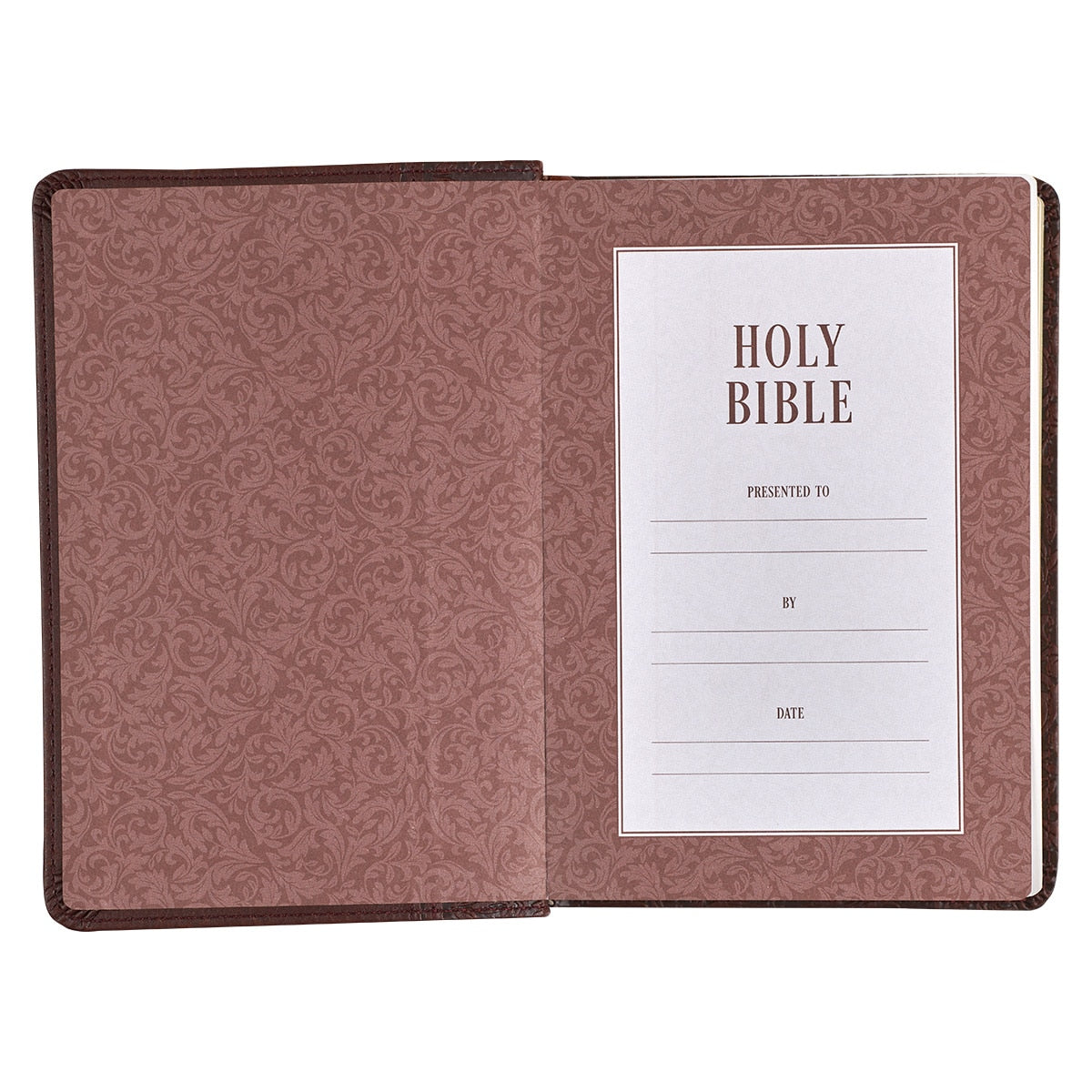 Medium Brown Faux Leather Large Print Compact King James Version Bible