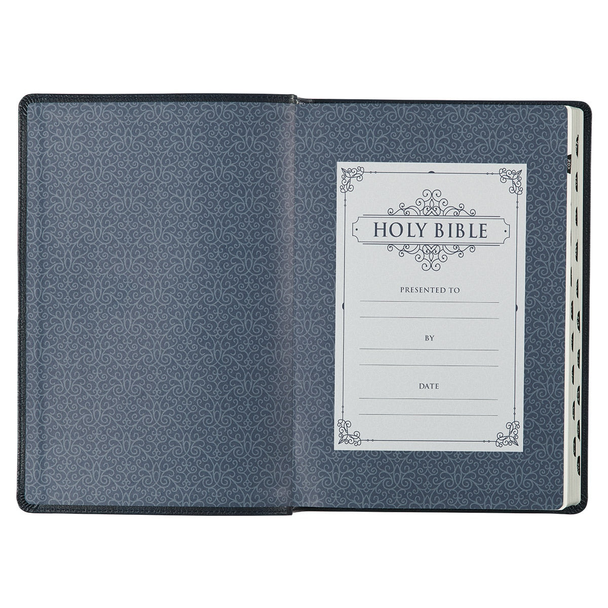 Blue Faux Leather Large Print Thinline King James Version Bible with Thumb Index