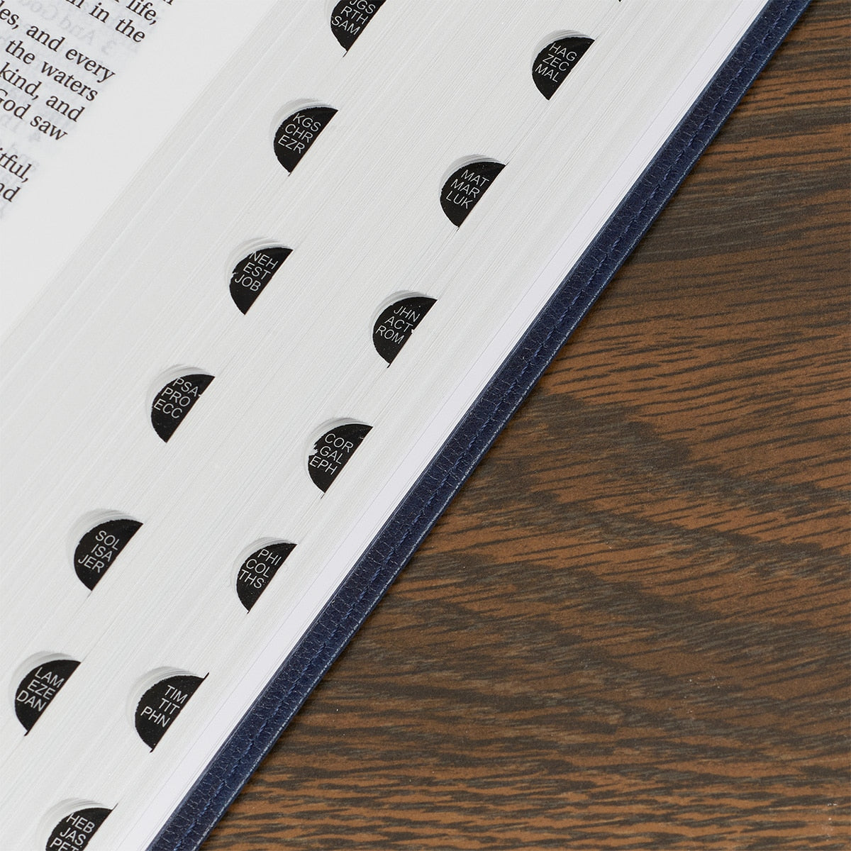 Blue Faux Leather Large Print Thinline King James Version Bible with Thumb Index