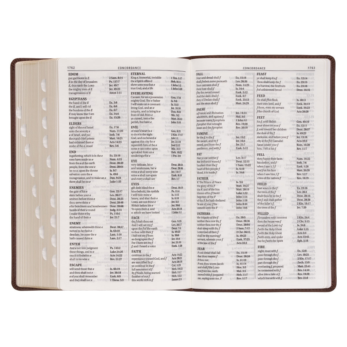 Medium Brown Ivy Faux Leather Giant Print Standard-size Bible with Thumb Index