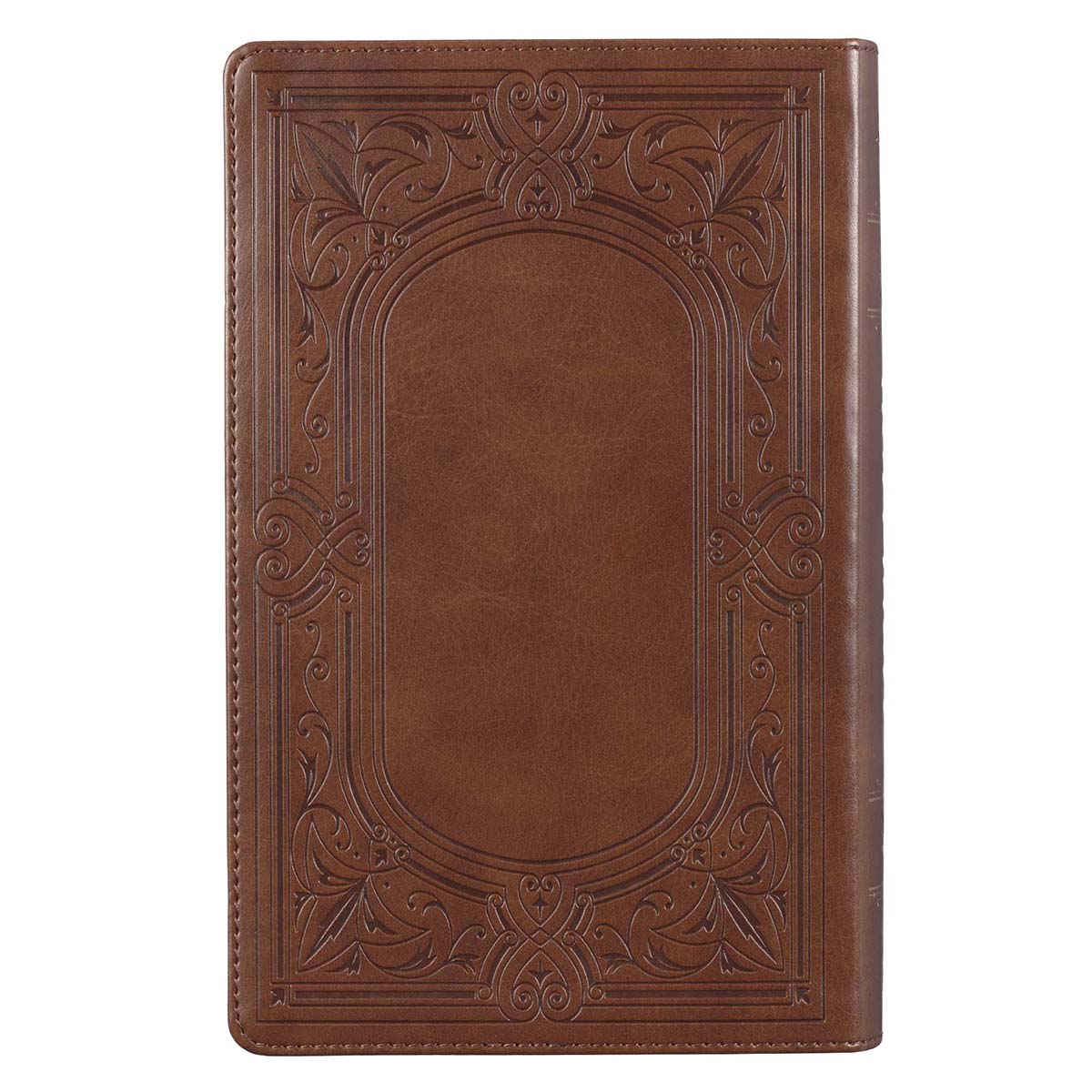 Medium Brown Ivy Faux Leather Giant Print Standard-size Bible with Thumb Index