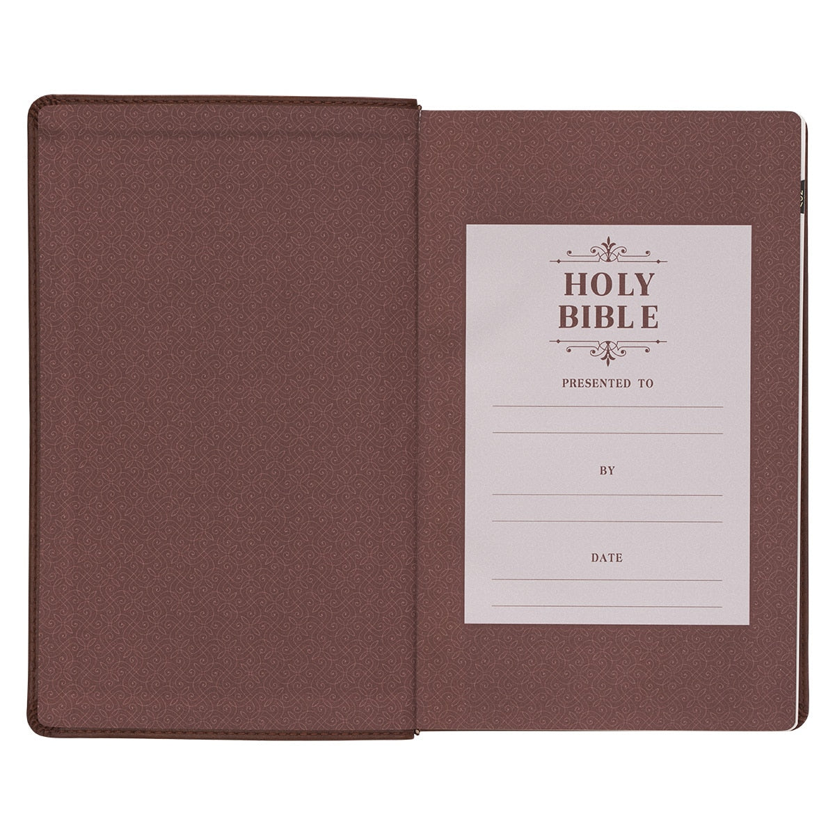 Medium Brown Ivy Faux Leather Giant Print Standard-size Bible with Thumb Index