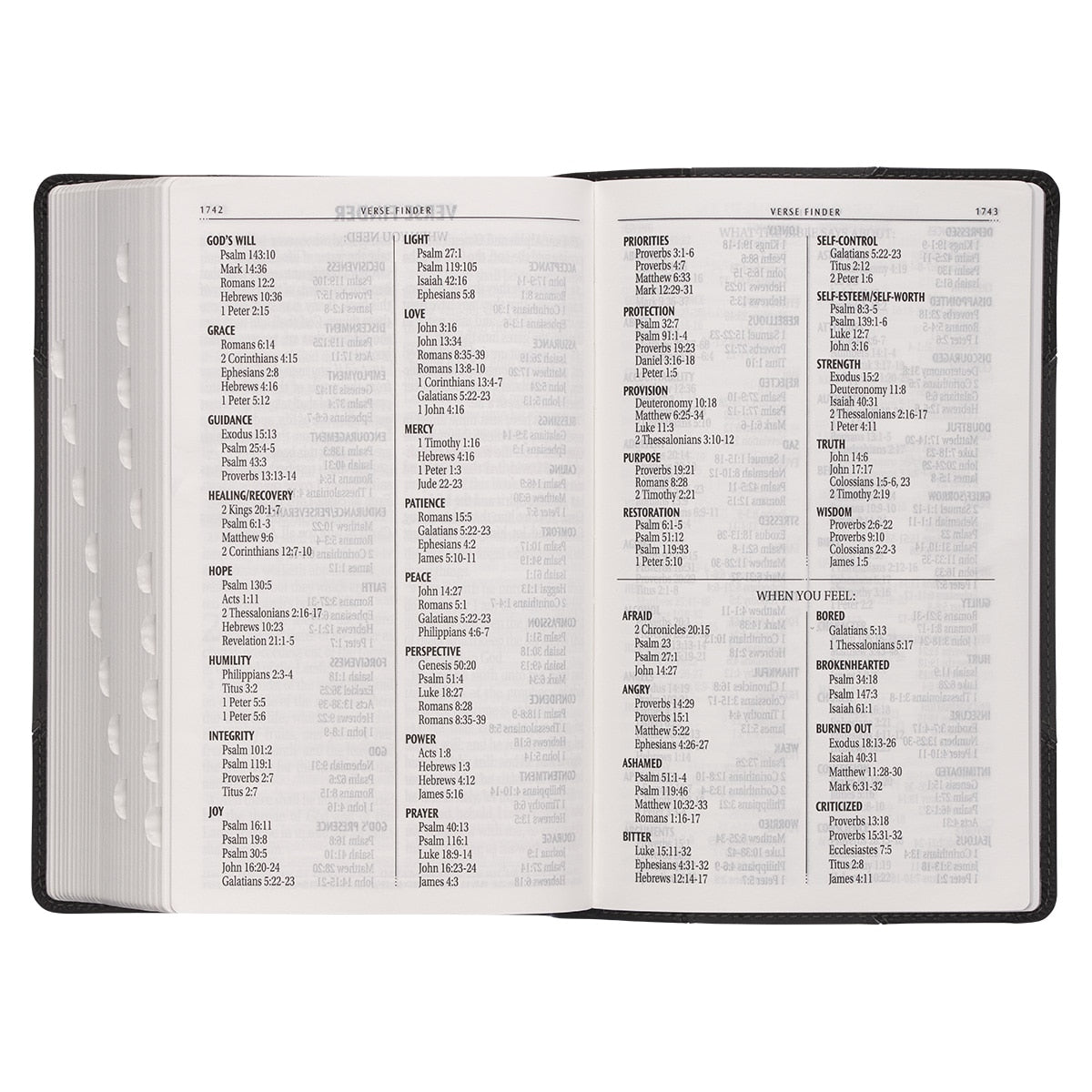 Black and Gray Two-tone Faux Leather Giant Print Standard-size Bible with Thumb Index