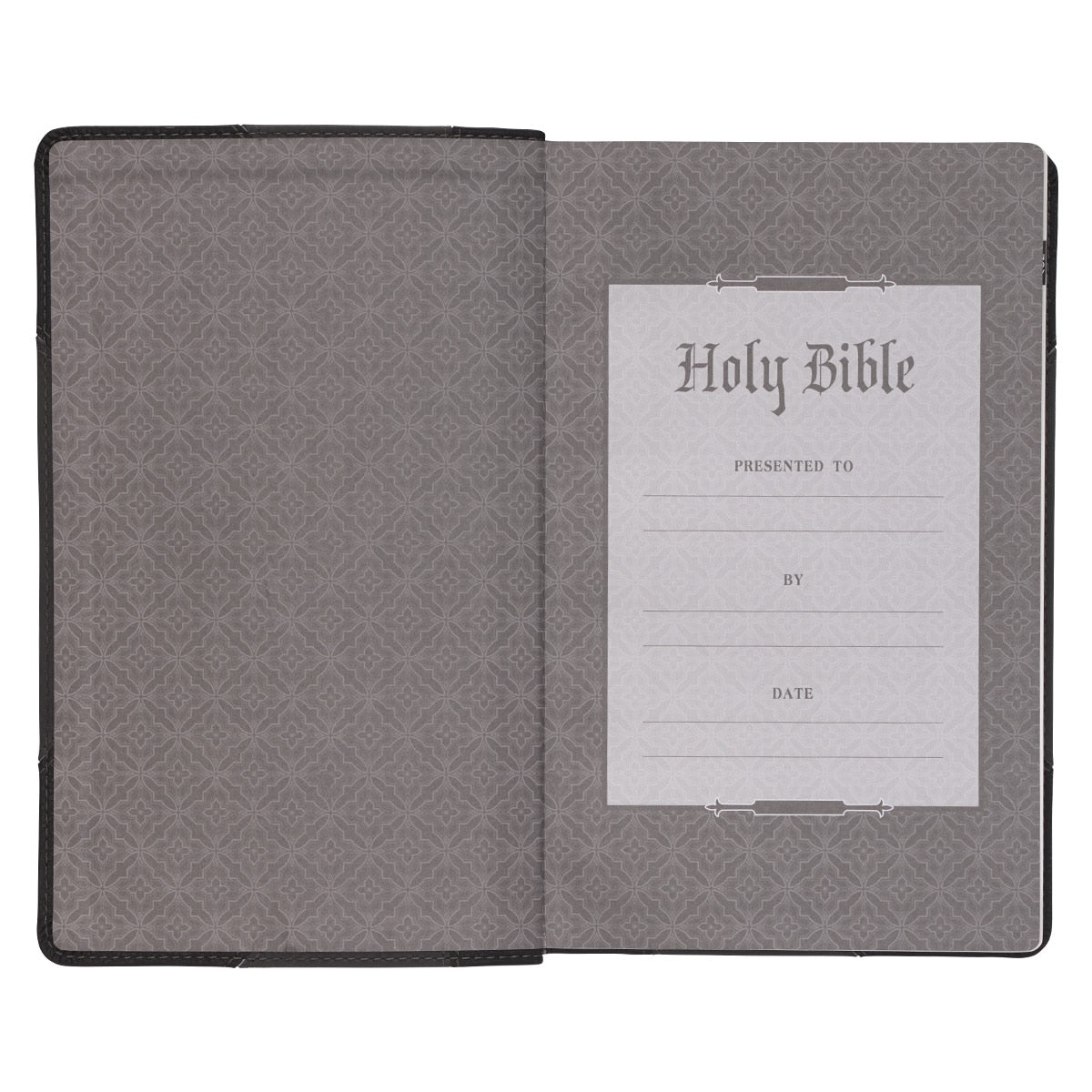 Black and Gray Two-tone Faux Leather Giant Print Standard-size Bible with Thumb Index