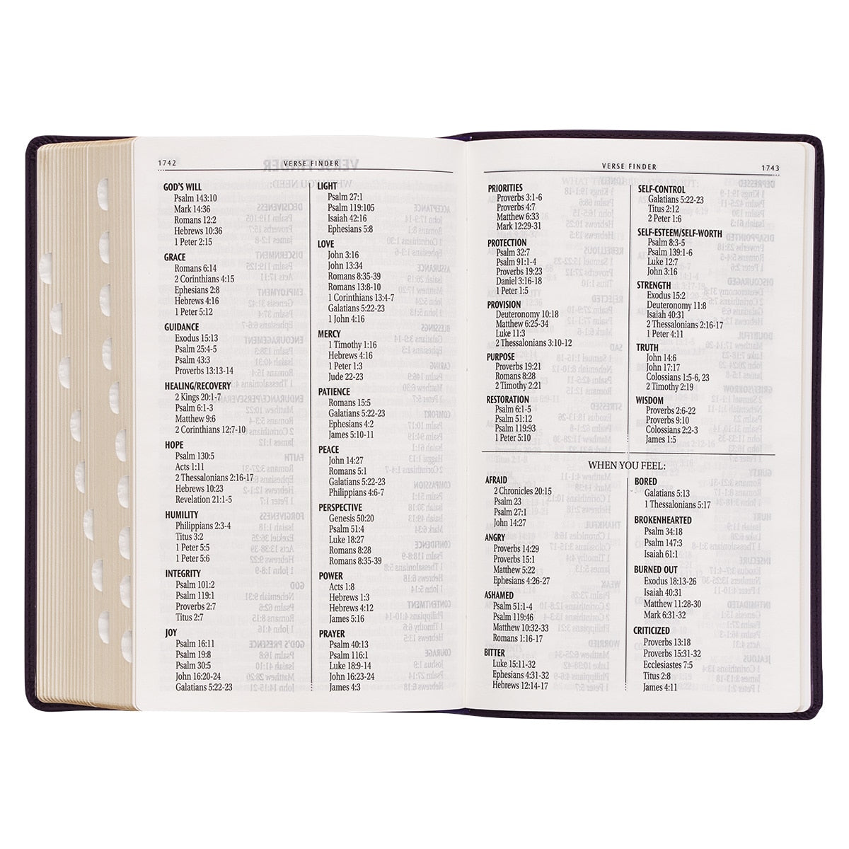 Purple Floral Faux Leather Giant Print Standard-size King James Version Bible with Thumb Index