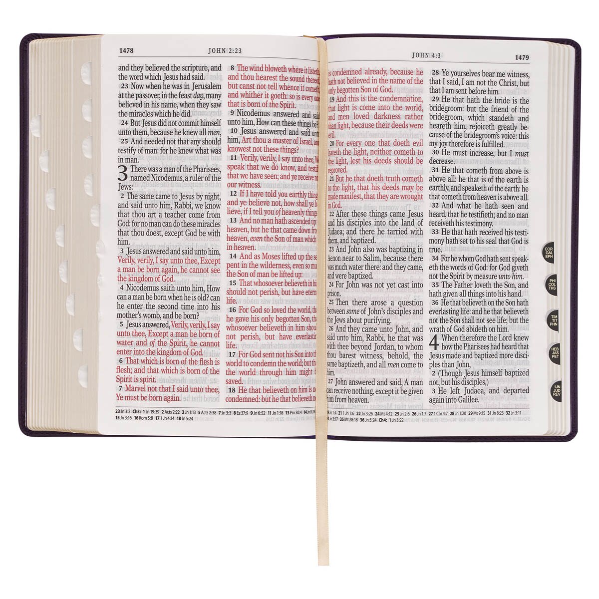 Purple Floral Faux Leather Giant Print Standard-size King James Version Bible with Thumb Index