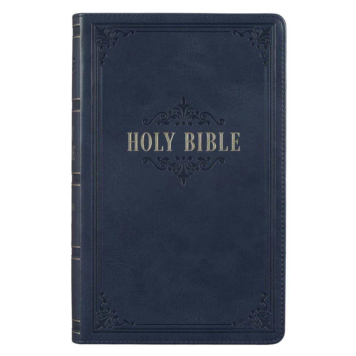 Dark Blue Faux Leather Giant Print Standard-size King James Version Bible with Thumb Index