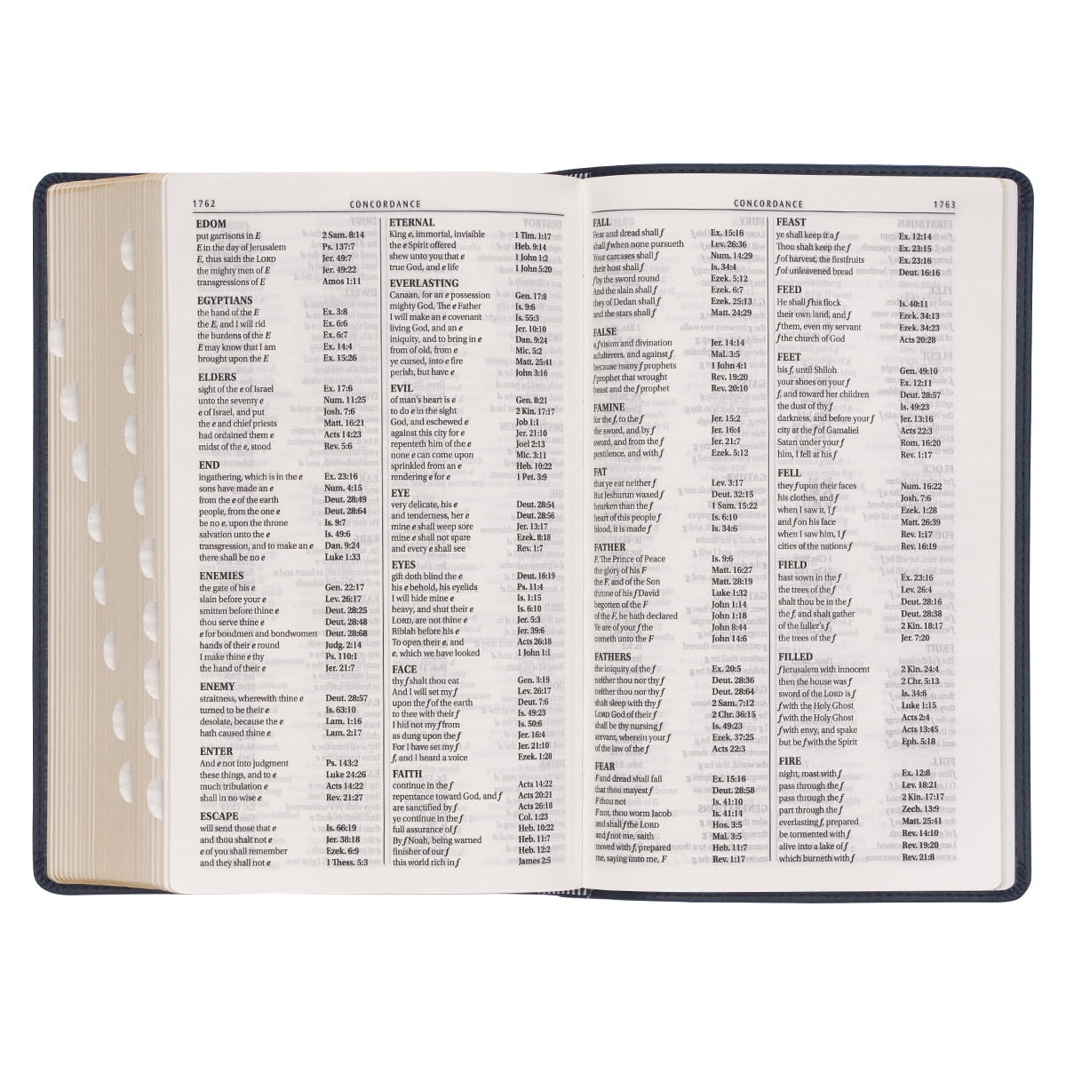Dark Blue Faux Leather Giant Print Standard-size King James Version Bible with Thumb Index