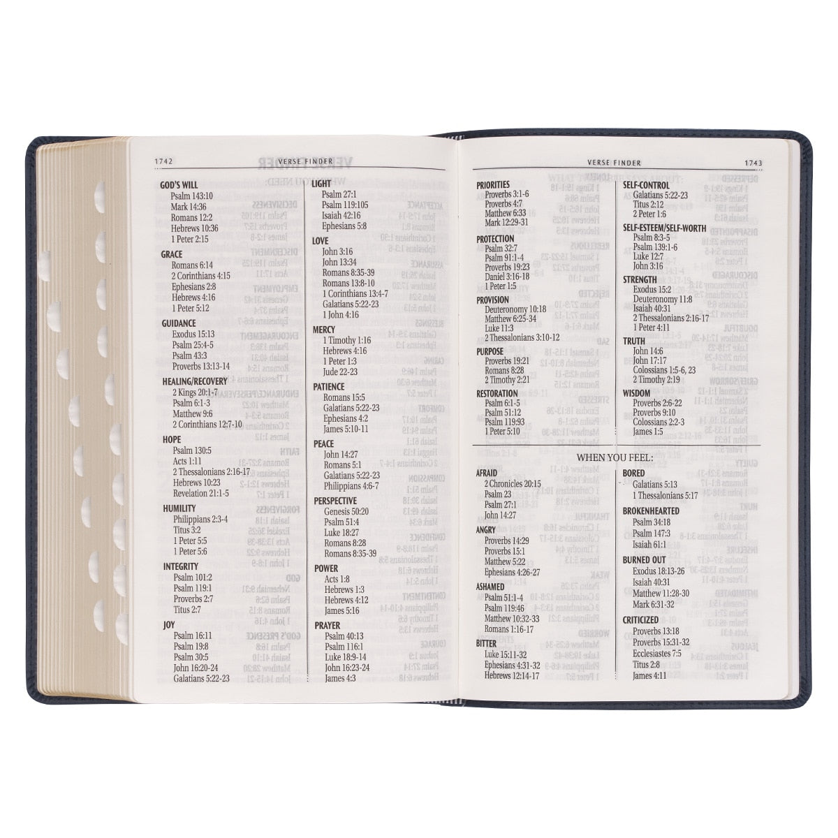Dark Blue Faux Leather Giant Print Standard-size King James Version Bible with Thumb Index