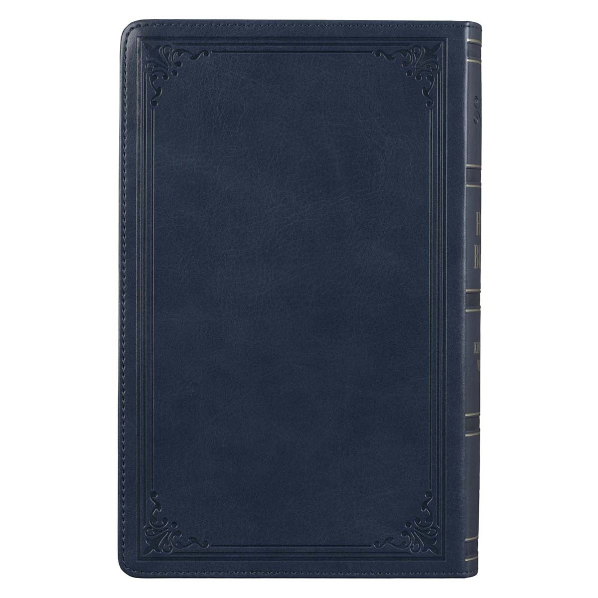 Dark Blue Faux Leather Giant Print Standard-size King James Version Bible with Thumb Index