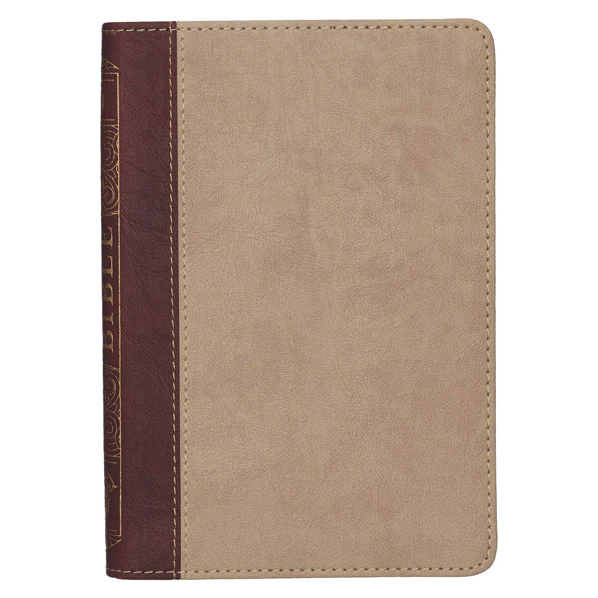 Sand and Brown Faux Leather Compact King James Version Bible