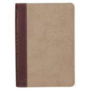 Sand and Brown Faux Leather Compact King James Version Bible