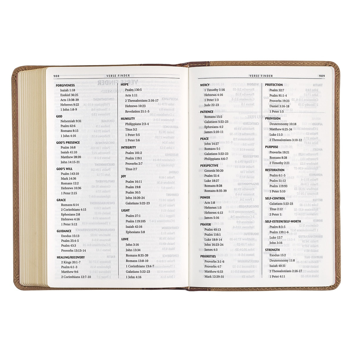 Sand and Brown Faux Leather Compact King James Version Bible