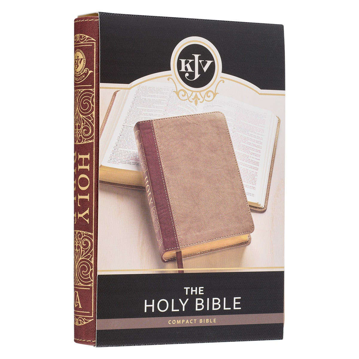 Sand and Brown Faux Leather Compact King James Version Bible
