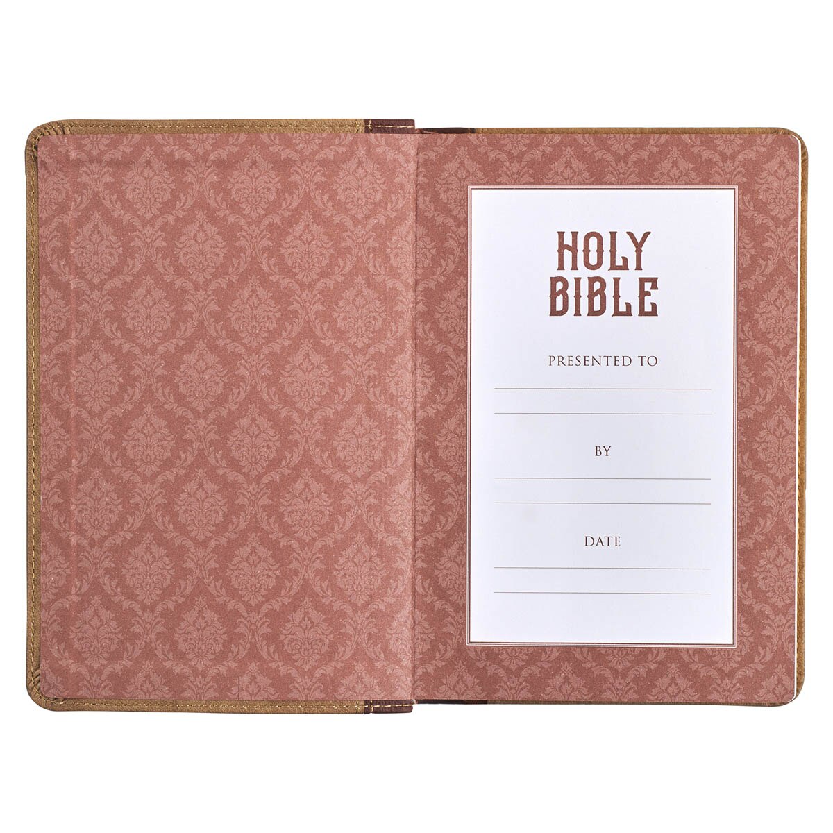 Sand and Brown Faux Leather Compact King James Version Bible