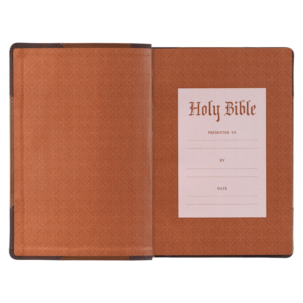 Two-tone Brown Faux Leather Giant Print Full-size King James Version Bible with Thumb Index