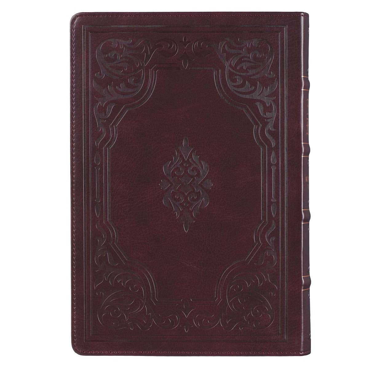 Antiqued Dark Brown Faux Leather Giant Print Full-size King James Version Bible with Thumb Index