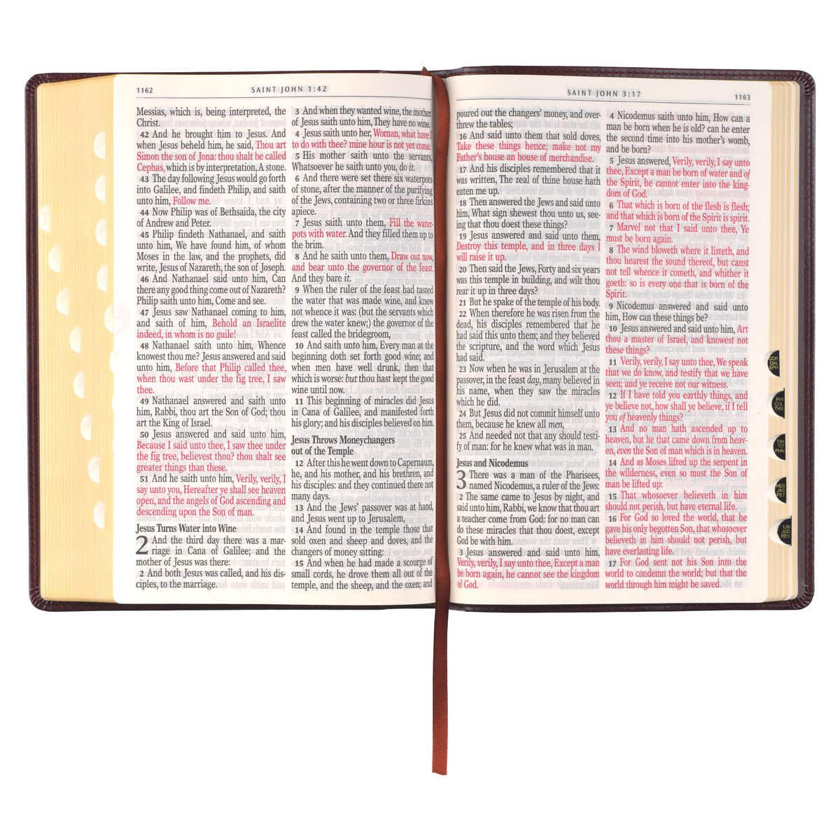 Antiqued Dark Brown Faux Leather Giant Print Full-size King James Version Bible with Thumb Index