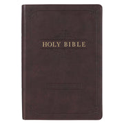 Espresso Brown Faux Leather Giant Print Full-size King James Version Bible with Thumb Index