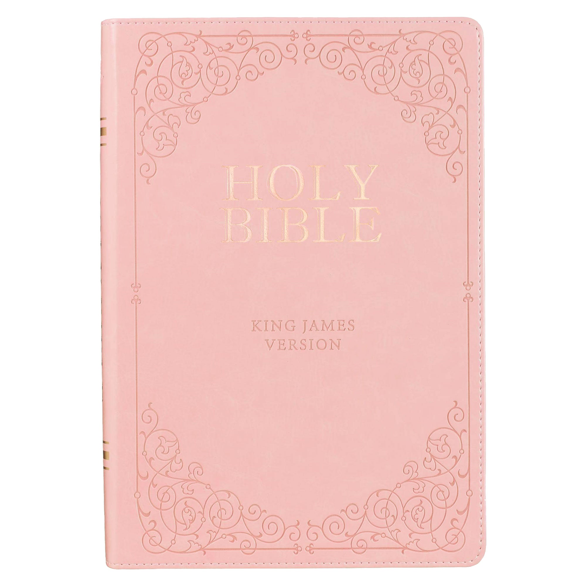 Pink Faux Leather Giant Print Full-size King James Version Bible with Thumb-index