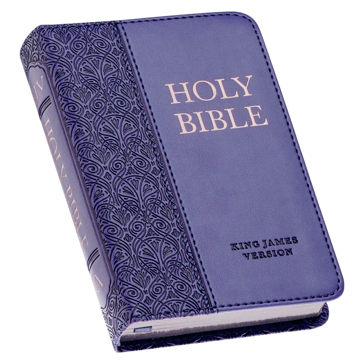 Purple Faux Leather King James Version Mini Pocket Bible